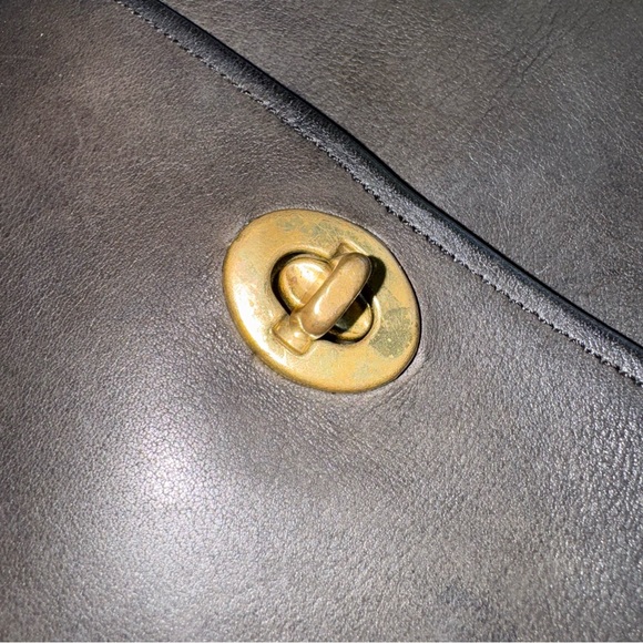 Coach Vintage Rare Bonnie Cashin Kisslock Black Leather Purse Bag Double Strap - Picture 9 of 14